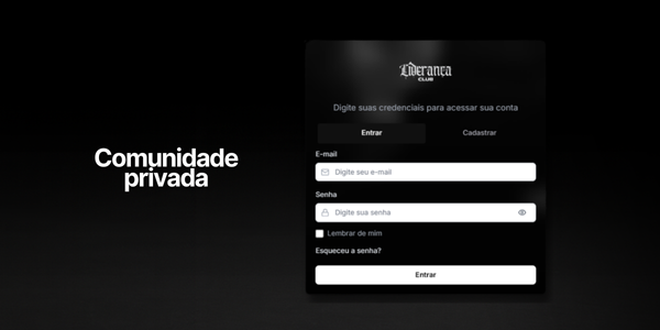Acesso a área de membros privada do Liderança Club